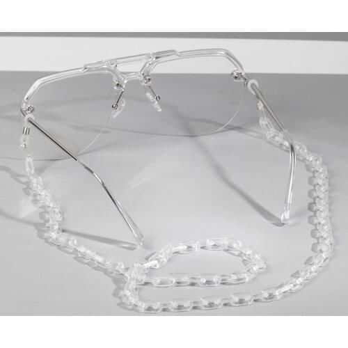 New Design Clear transparent Sunglasses Acrylic Chain For Women Glasses Lanyard Strap Necklace Reading Glasses 7 colors
