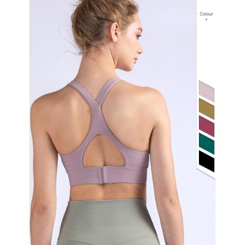New 2021 Summer Woman Top Sports Bra Lulu Yoga Bra Seamless Buckle Y-shaped Wide Shoulder Strap Sportswear Backless Bra Crop Top