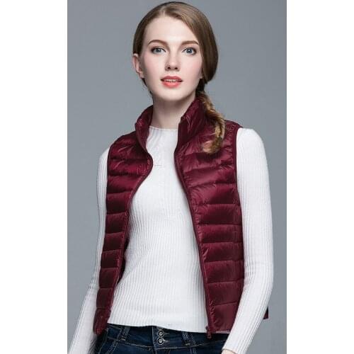 Womens Ultra Light Duck Down Vest Winter Women 90% White Duck Down Vest Jacket Autumn Winter Sleeveless Coat