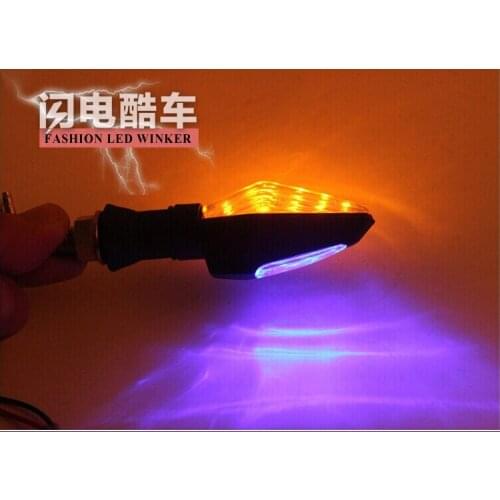 1 pair Double color LED Turn Signal Indicators Winker Lights Flasher lamp Universal for 12V Motorcycle Easy to install