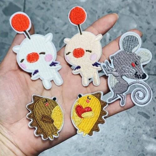 1Pcs Cute Animal Bear Hedgehog Embroidery Patches For Women Kids Clothing DIY Iron On Patches On Clothes Custom Patch Sticker