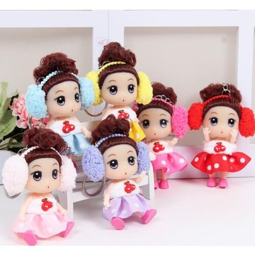 10pcs Princess Girl Confused Doll Small Pendant Key Chain Wedding Bride Doll Creative Valentines Day Birthday Gifts for Girls