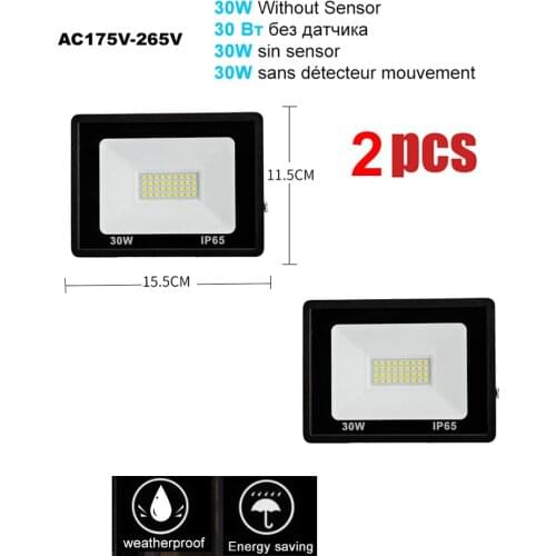 2 pcs 220V 10-100W LED FloodLight Spotlight Exterior Street wall reflector Lamp Garden Led LED Lights Bright Motion Sensor Garde