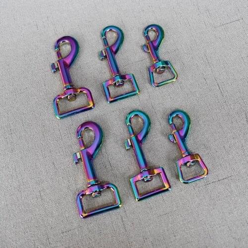 20 Pcs/Lot 15mm 20mm 25mm Colourful Metal Safety Strong ClipsDog Leash Carabiner Snap Hook DIY Key Chain Clasps Sewing