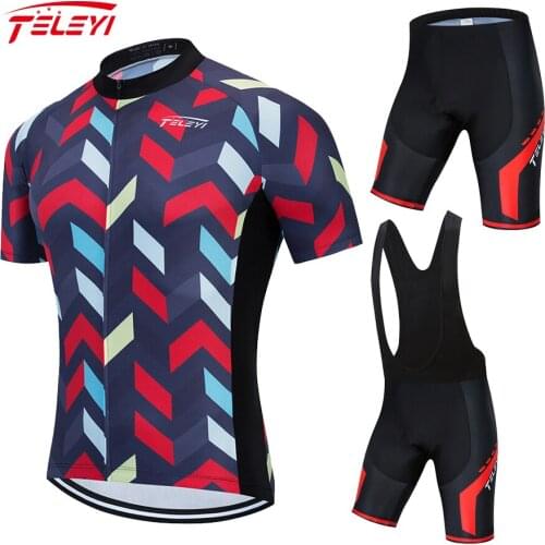 2021 Teleyi Summer Cycling Jersey Set Men Bike Clothing Breathable Bicycle Wear Ropa Ciclismo Short Sleeve Clothing#21