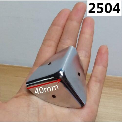 4pcs/Lot 40mm Big Corner Protector Silver Color Wooden Box Coner Wine Box Protector Furniture Hardware Cover Triangle Corners