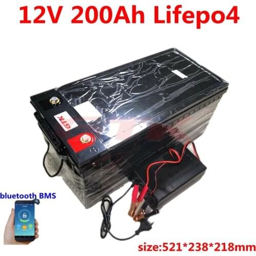 GTK 12v 200ah battery pack lifepo4 12V lithium battery with BMS for electric motor boat,golf cart,solar system+20A Charger