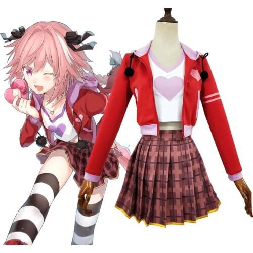 Anime Fate/Grand Order FGO Fate Apocrypha Cosplay Servant Rider Astolfo Costume Halloween Carnival Party Uniforms Suit full set