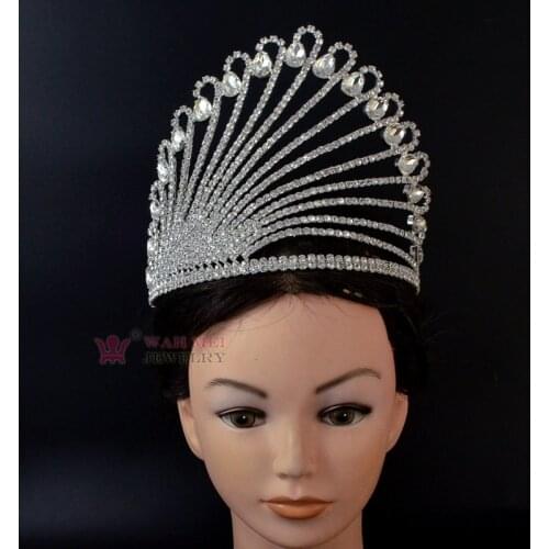 Australian Rhinestone Crowns Tiara Hairwear Adjustable Headband For Women Pageant Bridal Wedding Hair Accessories Jewelry Mo259