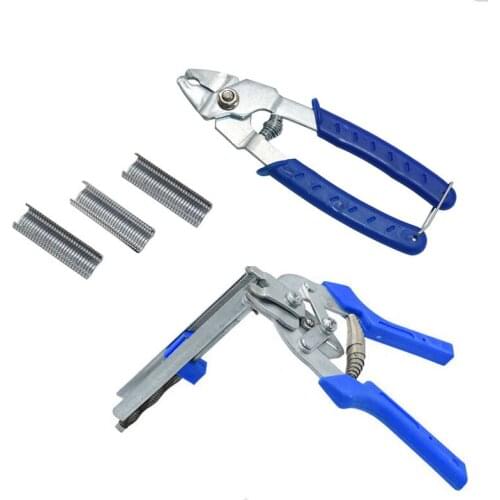 Animal Wire Cage Clamp Automatic Pliers/ Hog Ring Pliers + M Nails Bird Rabbit Cage Installation Tools Chicken Coop Equipment
