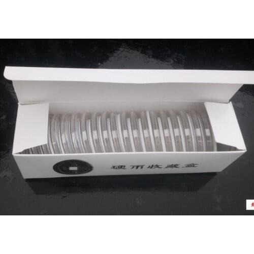 Free shipping 20pcs/set Clear Coin Capsules Caps Transparent Coincapsules For Coins Protective box 50Set