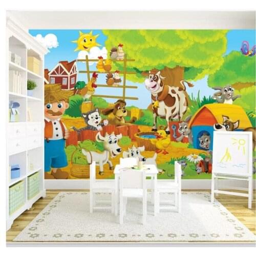 Senior wall paper fashion modern simple picture happy farm children room background papel de parede 3d wallpaper