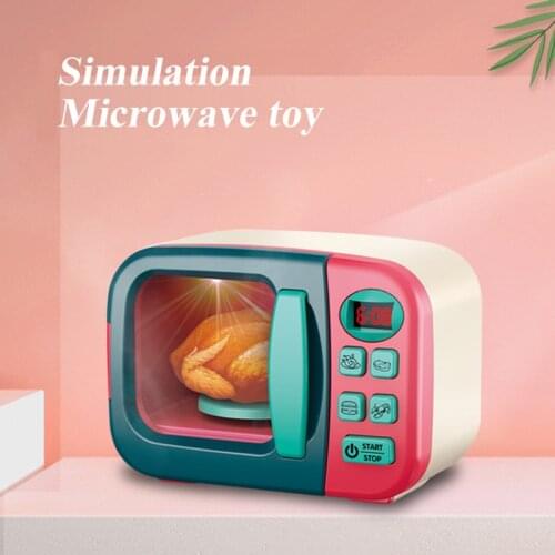 Kids Kitchen Toys Simulation Microwave Oven Mini Kitchen Food Pretend Play Cutting Role Playing Girls Toys Educational Toy Gift