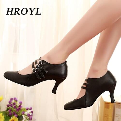 HROYL Latin Dance Shoes For Women Microfib African print Salsa Dance Shoes Womens Ballroom Dance Sandal Hight Heel 10cm 8cm