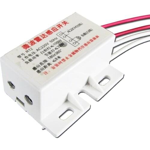 Special price 220V Infrared Human Sensor Switch PIR Microwave Radar Body Motion Sensor Module Adjustable For Time Distance Range