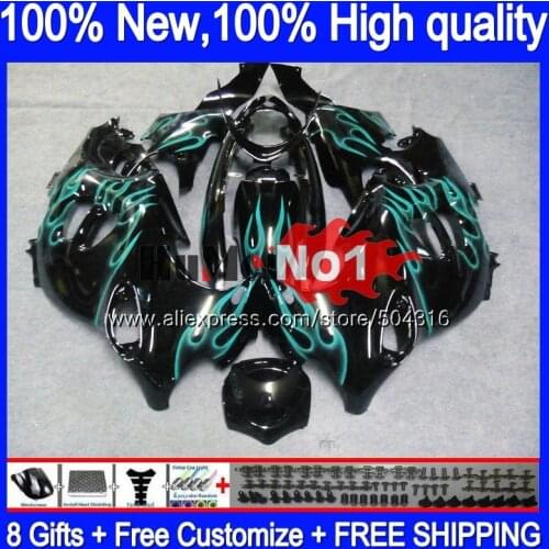 Body For SUZUKI KATANA GSX750F GSXF750 2003 2004 05 06 07 Cyan flames 13MC.127 GSXF 750 600 GSXF600 03 04 2005 2006 2007 Fairing