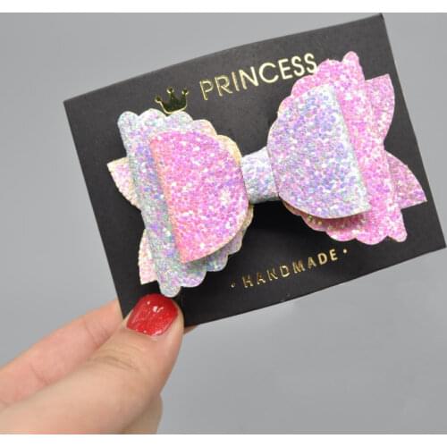 Colorful Rainbow Unicorn Hair Bows Attached on Clips Bling Bling Pastel Glitter Girls Hairpins Party Dance Hair Accessories