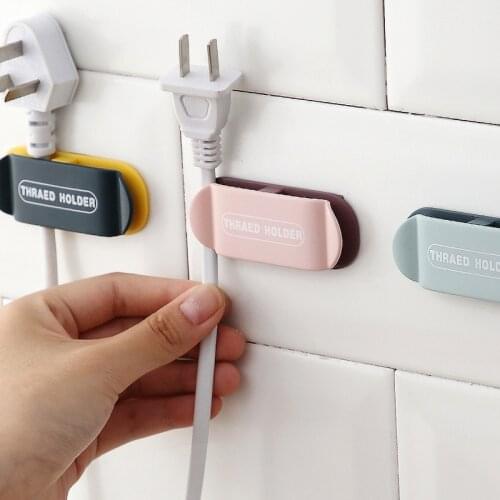 Multi-Purpose Hooks 4Pcs Punch-Free Power Plug Hook Electrical Wire Plug Hooks Socket Holder Storage Hanger Household Organizer