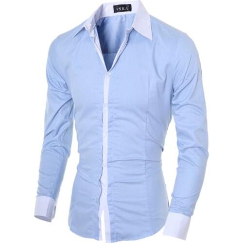 Mens Long Sleeve Business Shirts Classic Business Casual Shirts Slim Formal Shirts Button Up Shirts