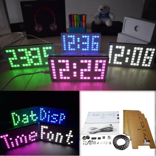 DIY DS3231 Touch Key Control Brightness Adjustable Big Size Dot Matrix Alarm Clock Kit