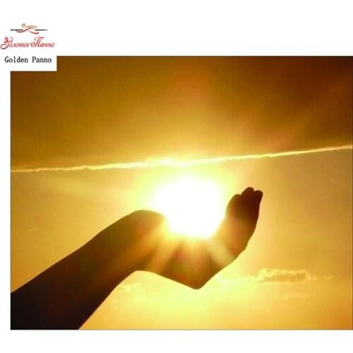 Golden Panno,Needlework,DIY DMC Cross stitch,Sets For Embroidery kit 14ct unprinted Hold up the sun cross-Stitching 0109
