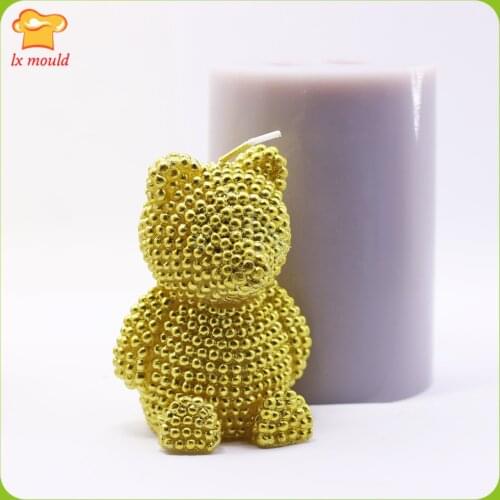 New 3D Pearl Bear Soap Candle Moulds Chocolate Baking Silicone Mould