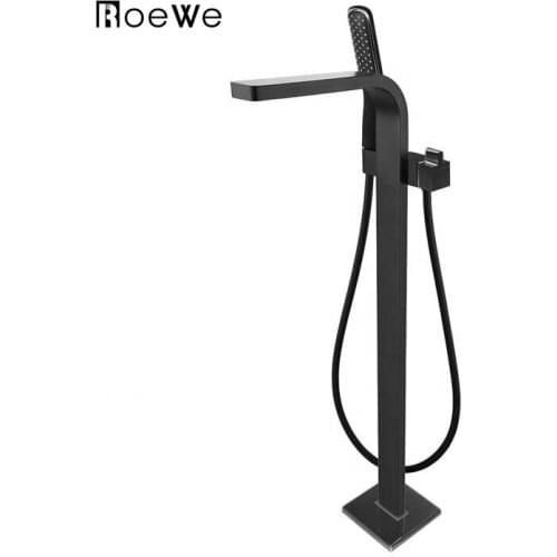 CUPC approved bathroom shower mixer floor standing tap matching stand bath tub, brass floor mounted freestanding bathtub faucet