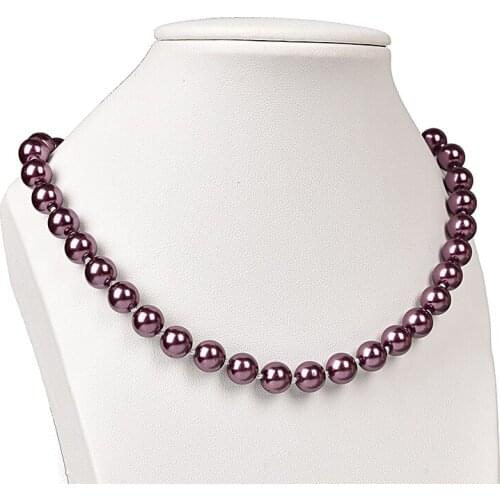 Enchanted Brown Imitation Pearls 8mm Diy Making jewelry necklace 18inch & earrings 1.5inch Preferred Birthday Gift H137