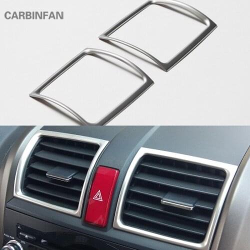Fit For Honda CRV CR-V 3rd 2007-2011 stainless steel central dash air condition AC Vent control frame cover trim Sticker C1357