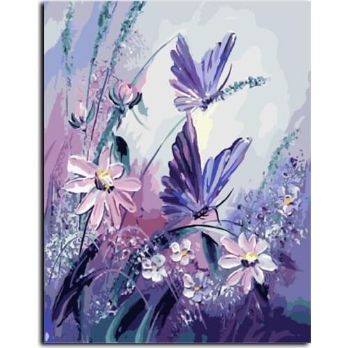 Butterfly Flowers Wall Art Diamond Mosaic Cross Stitch Kits Diamond Painting Home Decor Diamond Embroidery