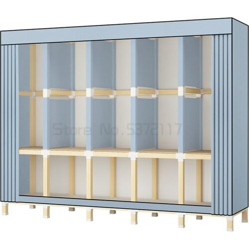 Solid wood simple cloth wardrobe for household bedroom solid wood durable hanging wardrobe for rental room