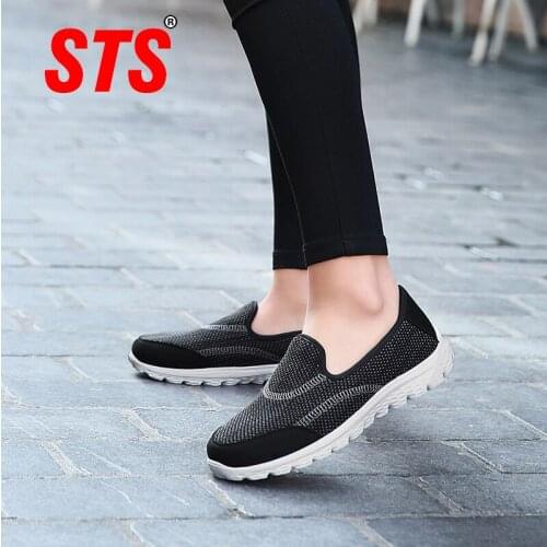 STS Women’s Casual Flats Shoes Comfortable Shoe Soft Fashion Outdoor Mother Slip-On Shoe Walking Footwear Plus Size Colorful