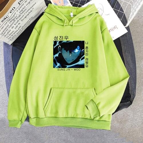 Anime Solo Leveling Hoodie Women Funny Sweatshirts Men Long Sleeve Punk Clothes Japanese Streetwear Spring 10 Color Tops