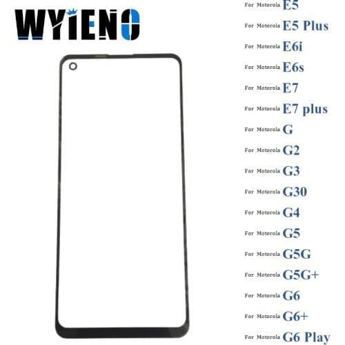 Wyieno Black Digitizer LCD Sensor Glass For Motorola Moto E5 E6i E6s E7 E7 plus G G2 G3 G30 G4 G5 Touch Screen Glass lens Panel