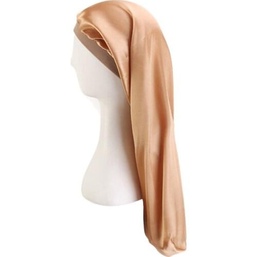 Long Satin Bonnet Elastic Sleep for Women Chemo Cap