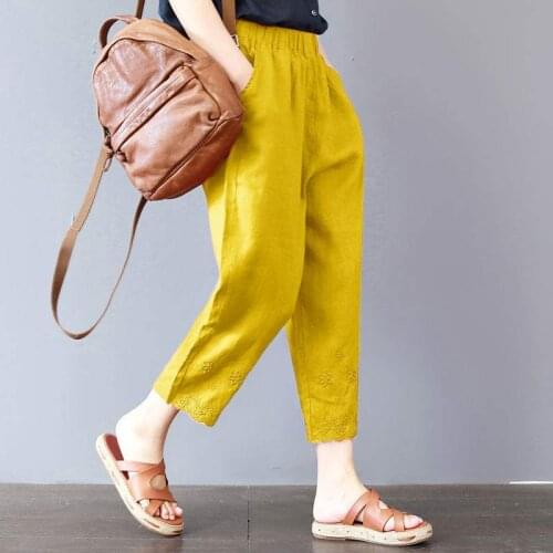 Women Harem 2020 Summer Plus Size Loose Vintage Casual Ladies Pants Cotton 5xl Spodnie Damskie Pph22