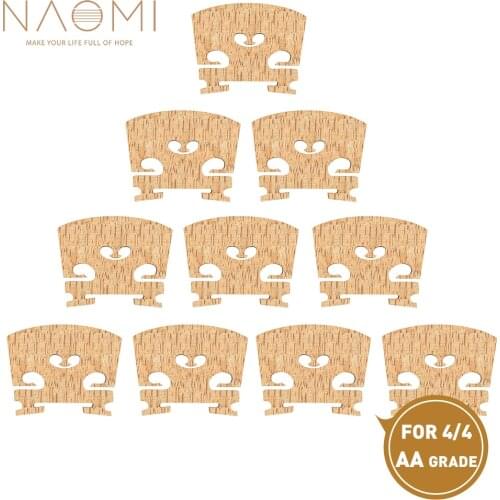 NAOMI 10pcs/1set AA Grade Maple Wood Violin Bridge w/ Nice Snowflake Pattern Great Replacement For 4/4 Full Size Violin