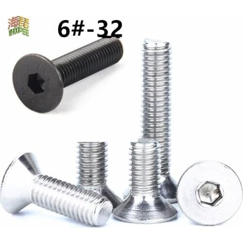 10pcs 6-32* 5/16 3/8 1/2 5/8 Inch Length 304 Stainless Steel US UNC Coarse Thread Allen Head Screw Cap Hex Hexagon Socket Bolt