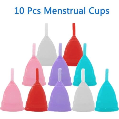 10 Pcs medical grade silicone women menstrual cup menstrual cup feminine hygiene menstrual environmental protection reusable cup