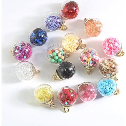 10pcs 15x21mm Fashion Beautiful Transparent Glass Ball Star Sequin Glass Ball For DIY Earring Necklace Jewelry Making Accessorie