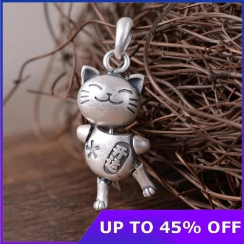 100% 925 Sterling Silver Vintage Limb Activity Pendant Wholesale Female Cute Pendant Simple Design Necklace Fine Jewelry Gifts