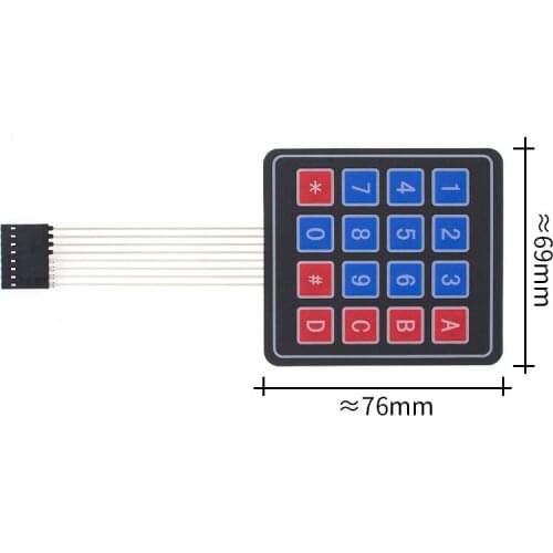 100PCS/LOT 4*4 Matrix Array/Matrix Keyboard 16 Key Membrane Switch Keypad for arduino 4X4 Matrix Keyboard