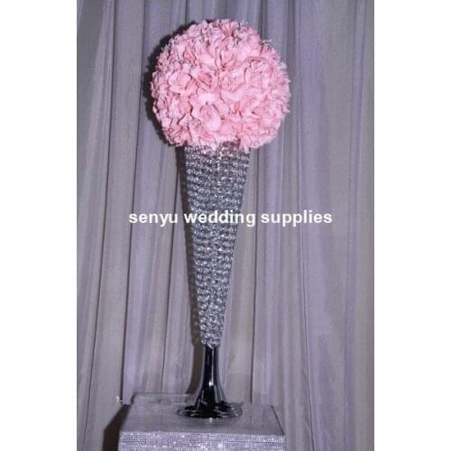 30 days sent order )80cm tall )New style gold wedding cylinder crystal flower vase decorative centerpieces senyu500