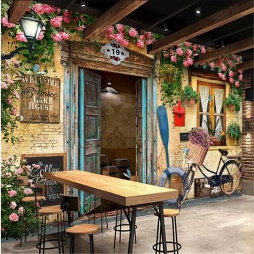 3d mural wallpapers Mediterranean window roses photo wallpaper cafe restaurant bar KTV papel de parede wall papers home decor