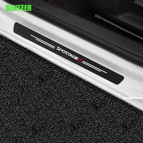 4pcs Carbon fiber car door protection sticker for kia sportageR car styling