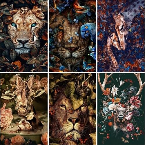 5D DIY Full Square Round Diamond Painting Deer Cross Stitch Sale Diamond Embroidery Animal Fox Mosaic Flower Handmade Gift Art