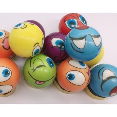 6/12 Pcs 6.3cm Soft PU Cartoon Grimace Smiley Face Squeeze Balls Stress Relief Ball Toys Party Favors for Kids