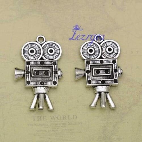 6pcs/lot--39X25mm, Video camera charms, Antique silver plated vidicon pendant/charms,DIY supplies, jewelry making