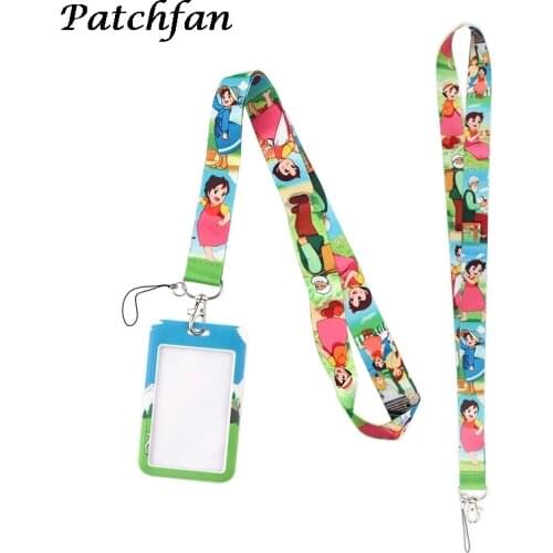 AD435 Patchfan Cartoon Necklack Lanyard Key Gym Strap Multifunction Mobile Phone Decoration With Card Holder Cover