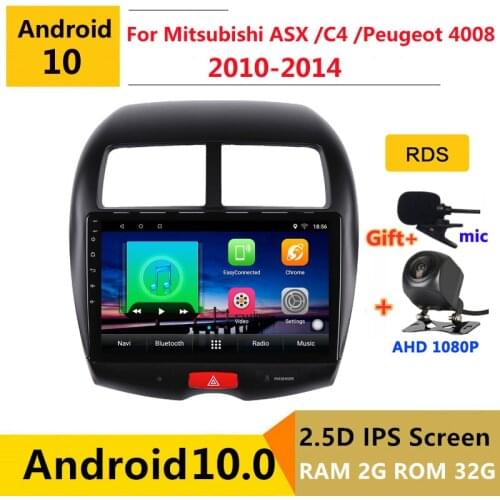 Android 10 Car DVD Multimedia Player GPS For Mitsubishi ASX 1 C4 Peugeot 4008 2010 11 - 2014 audio auto radio stereo navigation